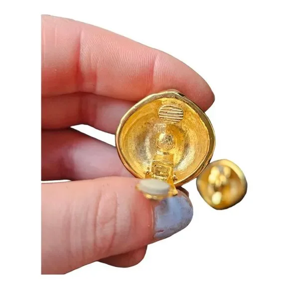 Vintage Funky Joan Rivers Heart Clip-On Earrings - Picture 4 of 8